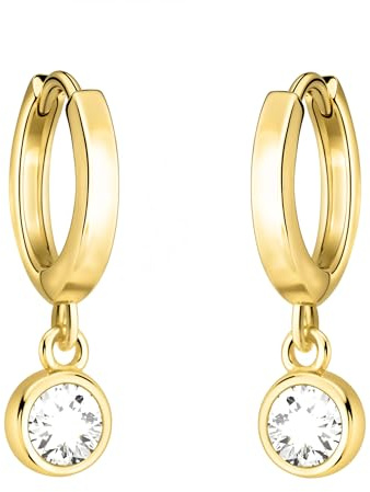 SOFIA MILANI - Damen Ohrringe 925 Silber - vergoldet/golden & mit Zirkonia Steinen - Zirkonia Ohrhänger - E2953