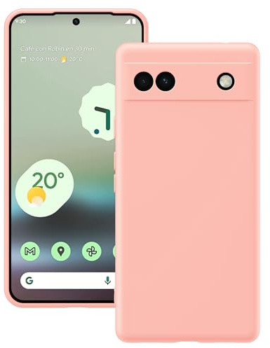 YATWIN Hülle für Google Pixel 6a, Silikon Handyhülle mit Futter, 1mm Kamera und Displayschutz, Dünn & Leicht, Anti Kratzer Case, Rose