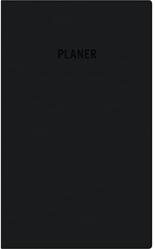 Zettler Taschenplaner Leporello schwarz 2026 – Monatsplaner 10 × 16 cm, 1 Monat pro Seite, 7-teilige Leporellofalzung, austauschbares Kalendarium, Adressheft, Arbeitstagezählung, Kunststoff, FSC