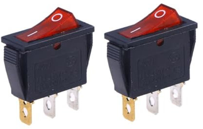 CRILSTYLEO 2piezas Interruptor Rocker Con Luz Led Interruptor De Control Compacto Para Vehículos Y Resistente Al Agua Polvo Fácil Instalación Color Negro