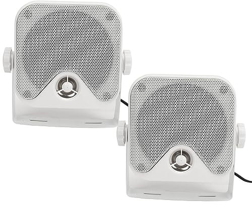 Tomvorks 1 Pair 4in Marine Box Speakers | 100W Heavy Duty Outdoor Sound System | For ATV, UTV, Tractor, Truck | Elevate Your Audio Experience with Powerful and