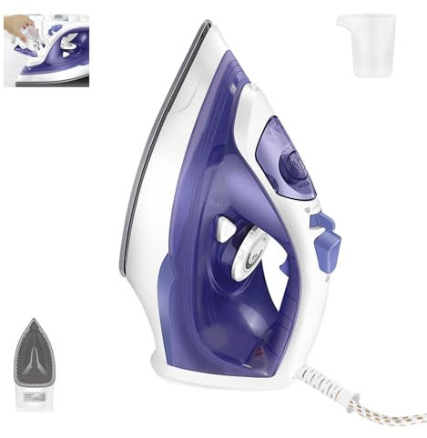 Dampfbügeleisen mit Keramiksohle | 2400W | Bügeleisen mit Dampf | 350ml Tank | schnelle Aufheizzeit | Steam Iron mit Tropfstopp und Anti-Kalk | Bügeleisen Dampf