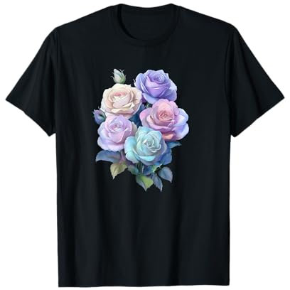 Fleurs roses pastel et bleues pour l'amour T-Shirt