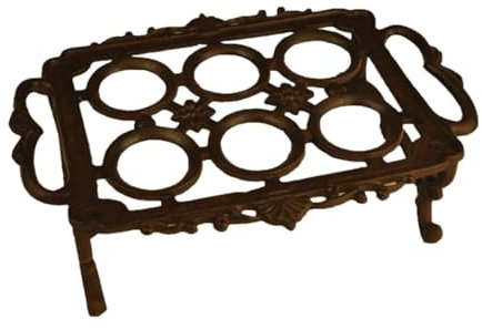 Pitycbo Huevera de Hierro Fundido para Escritorio, 24 X 18 X 7 Cm, Decoración Rústica de Mesa de Cocina para 6 Huevos.
