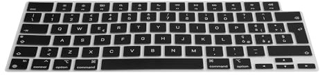 kwmobile Protector Compatible con Apple Macbook Air 13 M4 2025 A3240 - Cubierta para Teclado en español Tipo QWERTY Negro