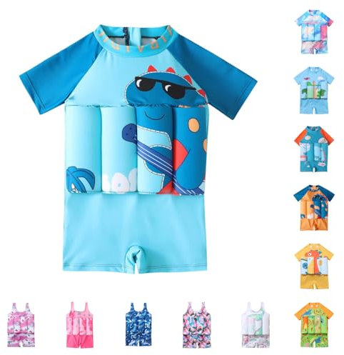 Maillot De Bain Bouée Intégré Bebe Fille Flotteur Piscine Maillots Bébé Garçon Bouee Flottant Enfant Gilet Natation Sauvetage Flottaison Plouf Dinosaure Brassard Garcon 1-6 ans