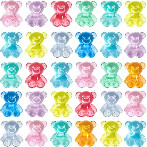 100 Stück Mini Bären Tiere Bunte Miniatur Figuren Winzige Zählbären zum Verstecken Klein Bear für DIY Micro Landschaft Szenen Garten Heimdekoration Bonsai Fischbecken Aquarien ZufäLlige Farben