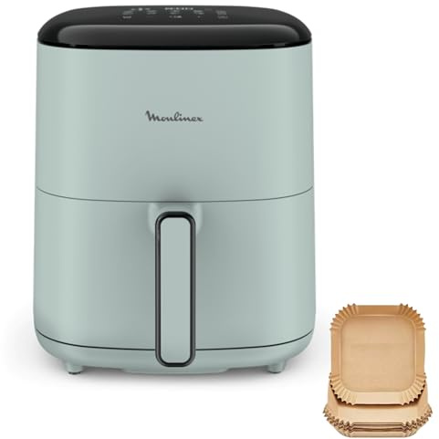 Moulinex Easy Fry POP EUCALYPTUS 5L, air fryer, Jusqu'à 6 personnes, 10 Programmes intuitifs, Ecran tactile digital, Gain de temps et d'énergie, EZ2454F0