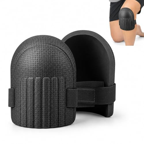 Eowppue Knee Pads for Construction and Gardening – Lightweight and Durable EVA Foam, Adjustable Straps, Non-Slip, 17x18 cm, Comfortable Protection for Men and Women, Ideal for Work, Yoga, and DIY Pr