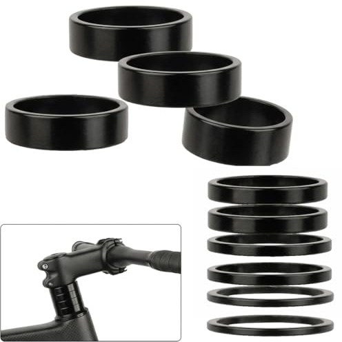 10 Stk Fahrrad Spacer 1 1/8 Zoll Aluminium Lenker Set,Lenkererhöhung Schwarz,Abstandshalter Aus Aluminiumlegierung,Fahrradlenker Erhöhung,Ahead Distanzscheibe,Vorbau Distanzringe Für Rennräder,MTB,BMX
