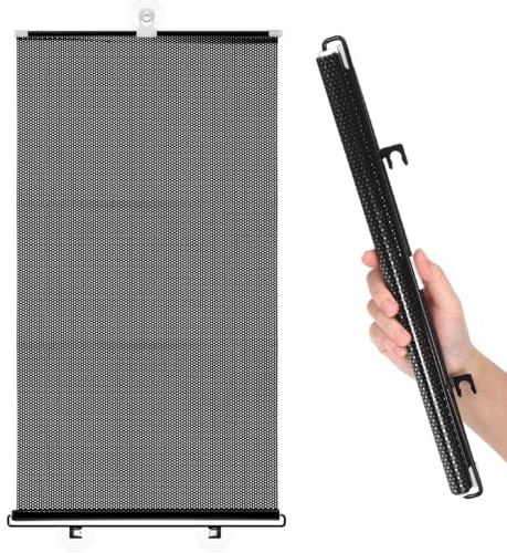 Healifty Suction Cup Blackout Shade: No-drill Light Blocking Window Cover - Removable Reusable Privacy Roller Blind for Apartments Nurseries Offices