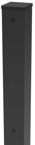 Palo Quadro Mm 50X50X1,5 Antracite Cm 130 con Piastra Recinzioni-Chiodi