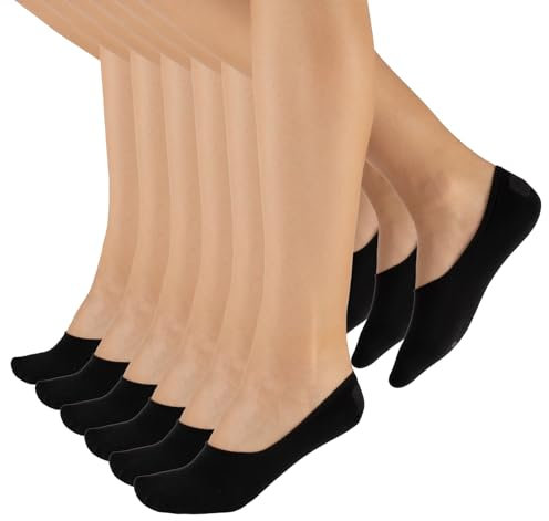 CALZITALY PACK 6-12 Paia Salvapiedi Unisex, Pedalini In Cotone, Fantasmini Scollati Uomo e Donna, Calzini Invisibili | 35-38, 39-42, 43-46 | Calzetteria Italiana (43-46, 6 Paia - Nero)