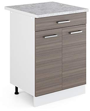 Vicco Mueble bajo de Cocina R-Line, Gris Noble, 60 cm ET Mármol