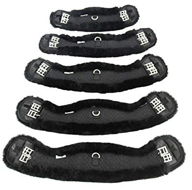Merauno® Lammwolle Mondgurt Sattelgurt, Kurzgurt Dressurgurt, aus Qualitäts Merino Lammwolle, spezielle anatomisch konkave Form, für bessere Rutschfestigkeit. Farbe:Natur, Schwarz, Braun, Anthrazit