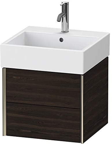 Duravit XViu 4333 Waschtischunterbau wandhängend, 2 Schubkästen, für Waschtisch Vero Air 235050, 484x454 mm, Farbe (Front/Korpus): Champagner matt/nussbaum gebürstet - XV43330B169