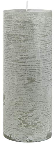 IB LAURSEN Rustikale Stumpenkerze versch.Farben und Größen Kerze Antik NEU Altarkerzen 100% Paraffin lange Brenndauer (Ø 7 x H 18 cm, Grau)