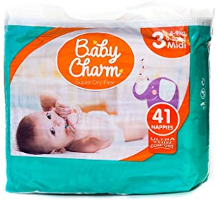 Baby Charm Super Dry Flex Pants | Windeln ohne den Einsatz von Chlor | Gr. 4 Maxi | für Baby 7-18 kg | 1 x 37 Stück