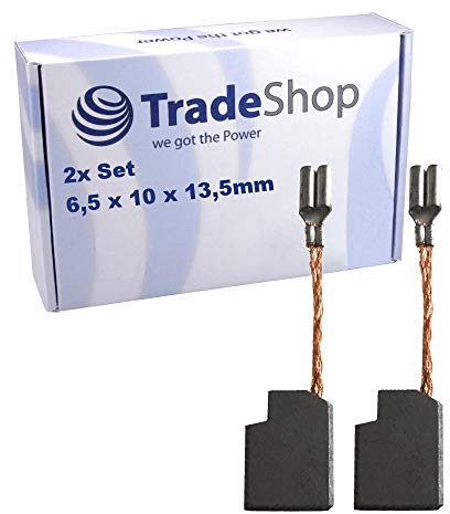 Juego de 2 escobillas de carbón abrasivo, 6,5 x 10 x 13,5 mm compatible con DeWalt D28133 Typ2 D28133 Typ3 D28133QS D28134 D28134 Typ1 D28134 Typ2 para amoladora angula