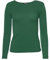 Easy Young Fashion - Damen Basic Rundhals Shirt - Langarm Unterziehshirt - Skinny Fit 1093 - Grün L