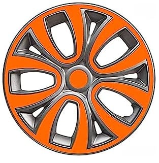 OMAC 4X Radkappen Radzierblenden Radblenden 16 Zoll Stahlfelgen Glänzend Grau-Orange