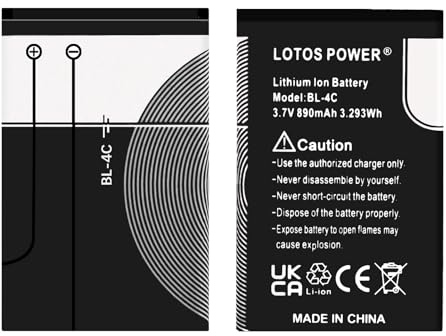 2 Pcs 890mAh BL-4C BL4C Battery For 1661 X2 6230 108 107 2220 Slide 3500 Classic 6300i 6301 7270N