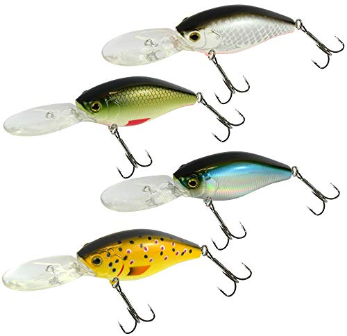 4 Seika Pro 7cm 19g Wobbler Kobe - Köderset zum Barschangeln & Hechtangeln, Barschköder, Hechtköder, Crankbait zum Spinnfischen