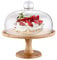 YuuHeeER Cake Stand With Glass Dome Tall Plate Base And Lid Salad Snack Small