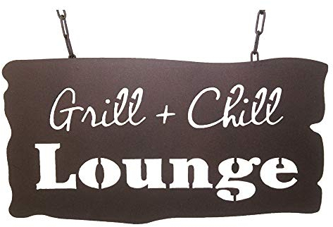 Schild Spruchtafel rostiges Gartenschild Edelrost Rost zum hängen Gartendeko (Grill&Chill Rostoptik)