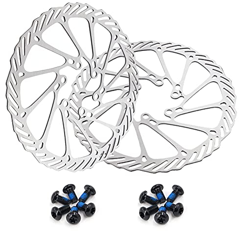GoHZQ Fahrrad Bremsscheibe 160/180/203mm 2 Stück Edelstahl Bremsscheiben mit 12 Schrauben für die meisten Fahrrad Rennrad Mountainbike BMX MTB (203mm)