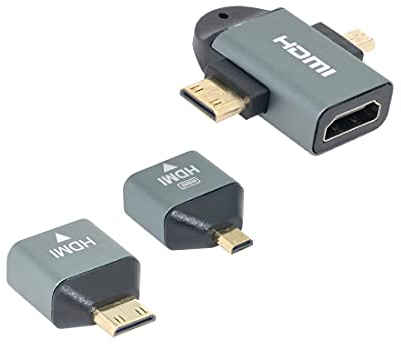 chenyang CY Micro & Mini HDMI Stecker auf HDMI-kompatibel 1,4 Buchse 2-in-1 Combo Ultra-HD Adapter 4K@60hz 3pcs/set