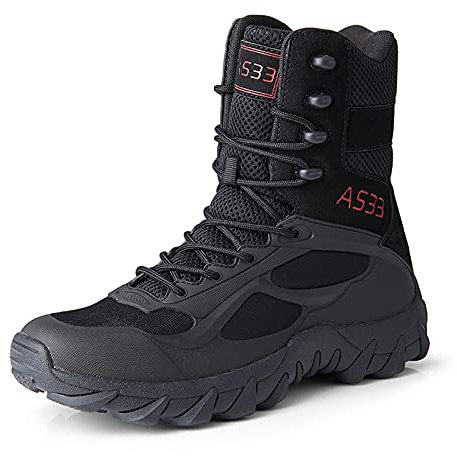 Stivali da Combattimento Militari da Uomo con chiusura lampo Arrampicata Traspirante Scarpe da Trekking Stivaletti da Allenamento dell'Esercito Stivaletti Tattici Jungle Desert attività all'aperto