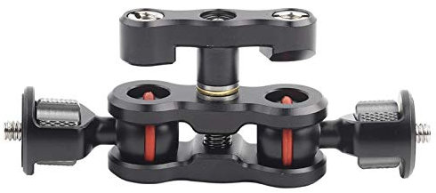 Magic Arm Articulating Double Ballheads with 1/4”screws Camera Monitor Ball Heads Arms 180 Degree Rotatable Friction Clamp Holder DSLR Mounts Adapter for Field Audio Recorder Led Light Flash Lights