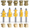 Newdeli Architectural Molding Router Bit Set 5 PCS 1/2-Inch Shank, Corner Rounding Edge-Forming Roundover Beading Router Bit Set, Woodworking Milling Cutter Tools, Carbide Cutter CNC Router