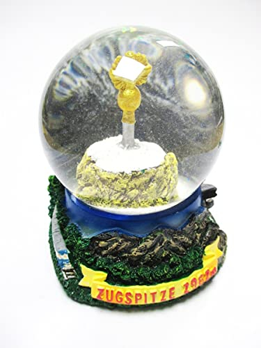 Schneekugel Zugspitze Gipfelkreuz Alpen Snowglobe Germany Souvenir !!