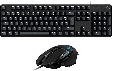 Logitech G502 Hero Souris de Jeu Filaire + G413 SE Clavier de Jeu mécanique Taille Standard, capteur Hero 25K, 11 Boutons programmables, Clavier rétroéclairé avec switchs mécaniques tactiles - Noir