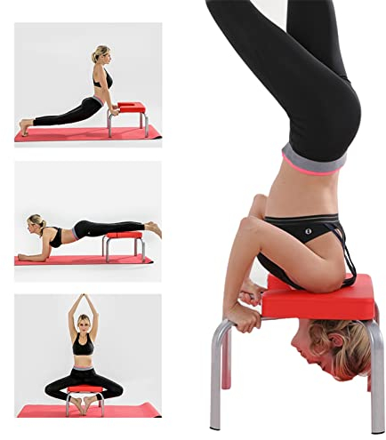 ZIMGOD Yoga Kopfstandhocker Multifunktions-Yoga-Umkehrstuhlbank, Stabiler und Robuster Kopfstandhocker, Yoga-unterstützter Umgekehrter Stuhl - Stress Abbauen & Rumpf Stärken