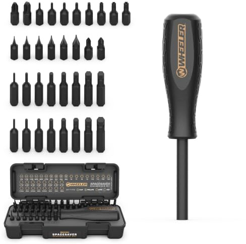 Wheeler Space Saver Screwdriver Set with Magnetic Screwdriver Handle, Bit Assortment and Storage Case for Maintenance