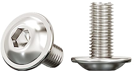 Drenky Innensechskant Schrauben M8,Linsenkopfschraube mit Innensechsrund M8x16mm Flachkopfschraube mit Flansch Rostfreier Edelstahl A2 V2A Maschinenschrauben Vollgewinde,10 Stück