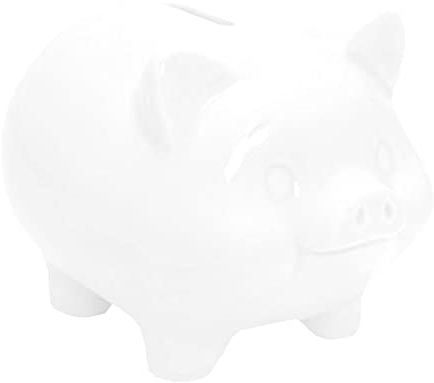 Spardose Kinder Personalisiert, Sparschwein Hochzeit, Baby Mädchen Jungen Kinder Sparschwein Groß, Sparbüchse, Piggy Bank, Trinkgeld Spardose Keramik, Hochzeitsgeschenke für Brautpaar (Weiß)