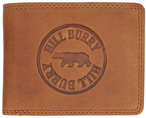 Hill Burry Portemonnaie Leder Herren I Geldbörse I Brieftasche | Geldbeutel Wallet Portmonee mit RFID Schutz aus hochwertigem naturgegerbtem Leder