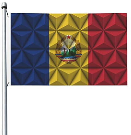 Bandiera Rumena Con Bandiere Effetto Poligonale 3x5 Ft Bandiera Decorazione Esterna Bandiera Leggera Bandiere Festa A Casa Cortile 3x5 Bandiere