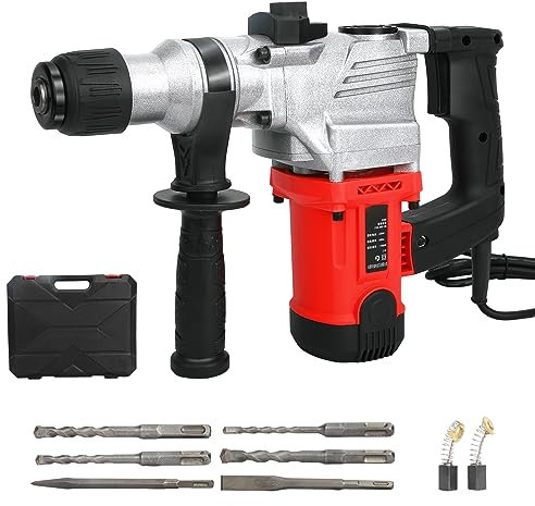 Kripyery 240V 1050W Cordless Combi Hammer Drill Power Tool, Cordless Drill Driver, 3 in 1 Cordless Hammer Drill, Demolition Hammer, Electric Pneumatic Drill, Concrete Breaker UK Fast Arrival