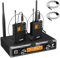 TONOR Sistema Microfono Wireless con Microfono archetto/Lavalier Microphone e Trasmettitore Bodypack e Ricevitore Metallici, 2x5 frequenze UHF, Distanza 60M Segnale stabile per Prestazioni Live