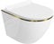 LAVITA Sofi Slim Gold Line Toilettes suspendues avec abattant WC avec système d'abaissement automatique et charnières métalliques sans bord 365 x 490 x 395 mm Blanc/doré