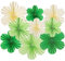 EASY JOY 9PCS Green Paper Fans - Party Hanging Decorations with Paper Flowers, Classroom & Carnival Wall Decorations for Christmas & Mexican Party