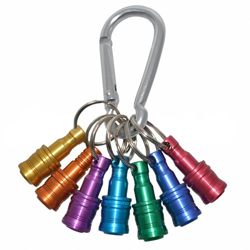 7 varillas de conexión para llavero de 1/4 pulgadas, 1 mosquetón, portabrocas, broca hexagonal, soporte para cabeza de destornillador, adaptador de tornillo portátil para tornillos hexagonales (7