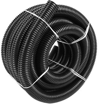 KGNGBEM Staubsauger-Gewindeschlauch, innen 50 mm, außen 58 mm, Gewindeschlauch, Fabrik-Balgstrohhalme, weiches Rohr, Staubsauger-Düsenzubehör(Black-3 m)