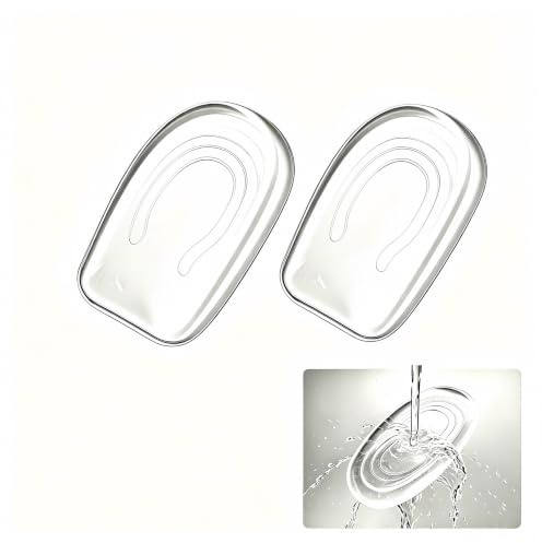 Fersenkeil Einlagen 1CM, Transparente Silikon Fersenkissen Selbstklebend | Waschbare Schuheinlagen zur Fersenerhöhung, Gel Fersenpolster für Sneaker, Sandalen und Alltagsschuhe