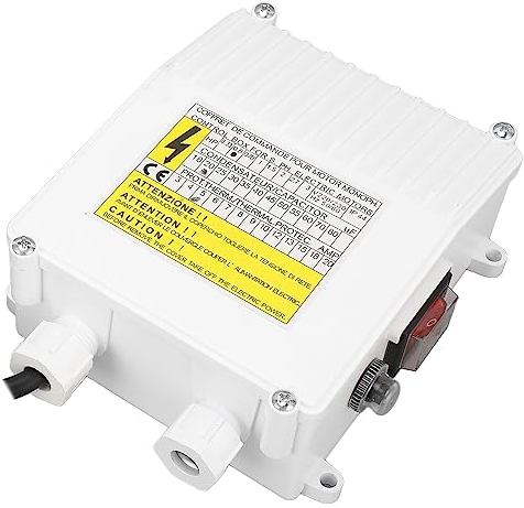 FLEXMAN Controller Della Pompa, Sommersa 370W 20A con Protezione Termica, Elettrico Panel Scatola Controllo Pozzo Condensatore Pozzi Profondi Immersione, Scatola di Controllo Della Pompa